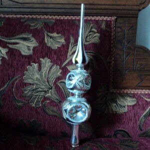 vintage Christmas indent glass tree topper